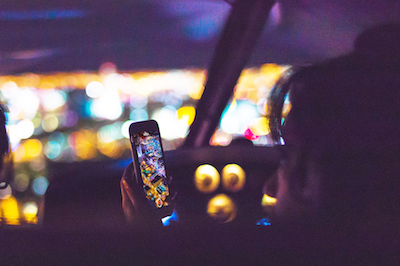 Picture of girl texting while driving