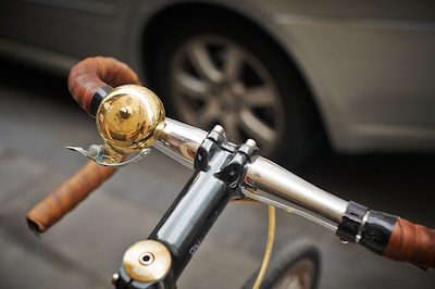 Picture of bicycle with gold bell