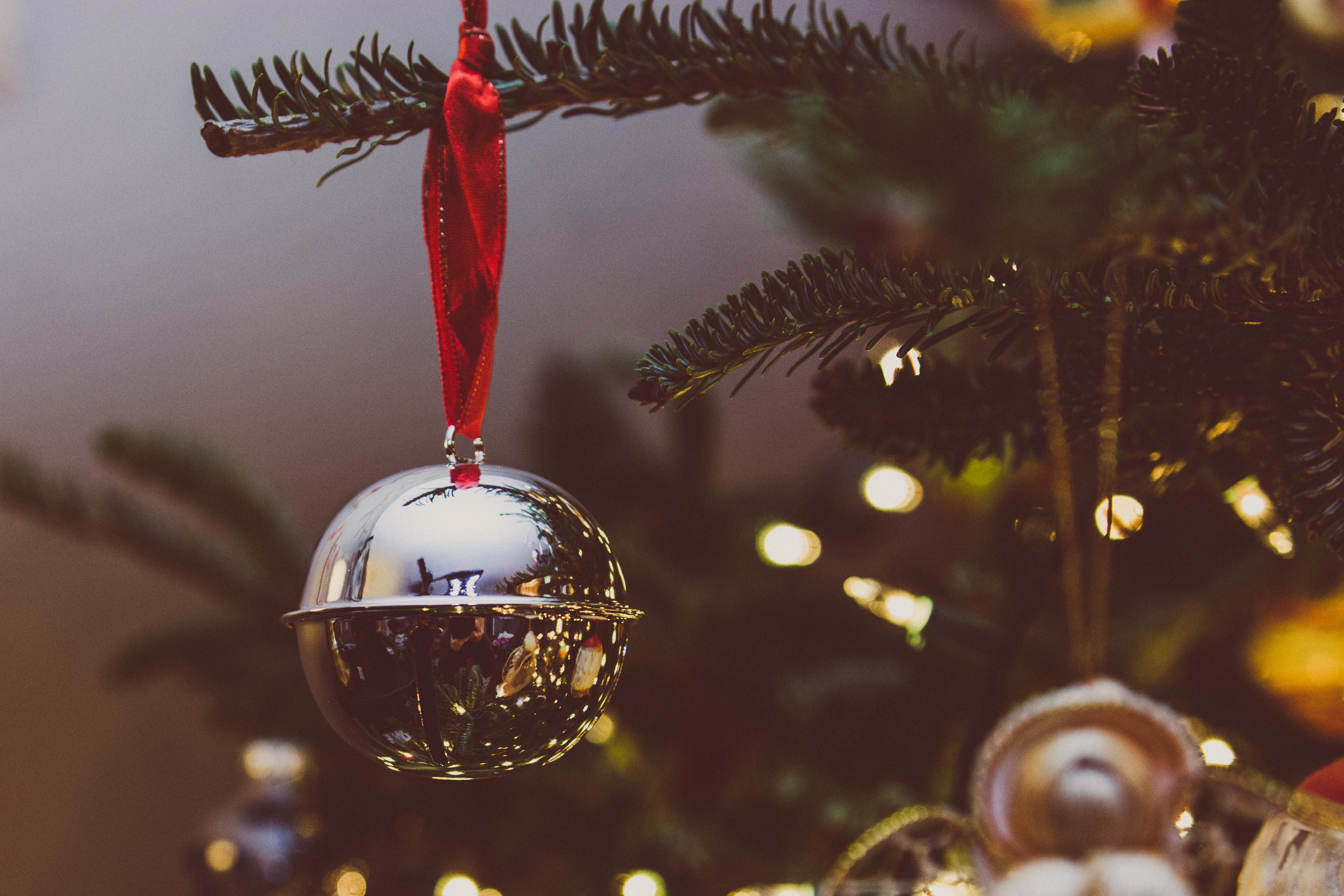 Photo of a Christmas Ornament Hanging on a Tree