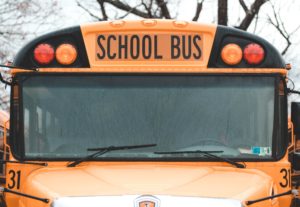 Photo of the Front of a School Bus