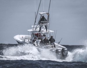 Photo of a Tour Fishing Vessel Trying to Avoid a Boat Accident in Choppy Water