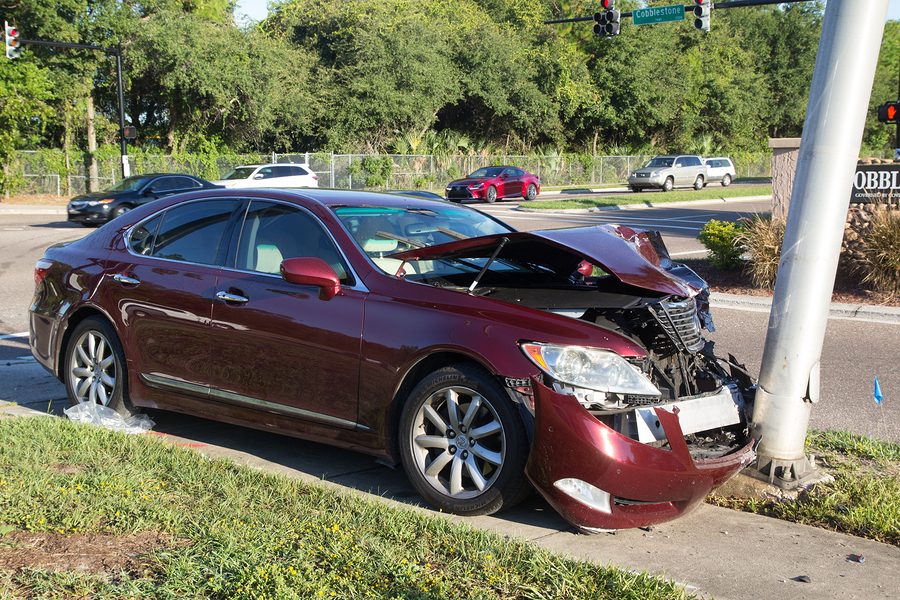 Photo of a car damaged in an accident